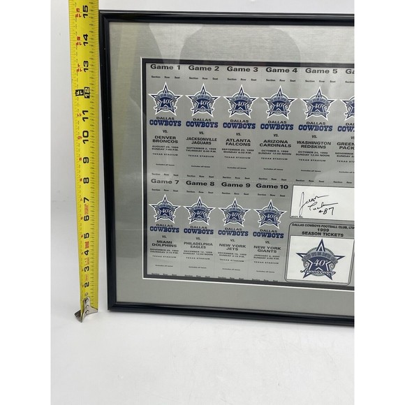 1989 Dallas Cowboys Season Ticket Sheet Signed by Jason Tucker - Picture 5 of 9